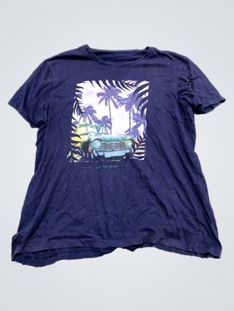 Marineblaues T-Shirt mit "La Habana" Grafik
