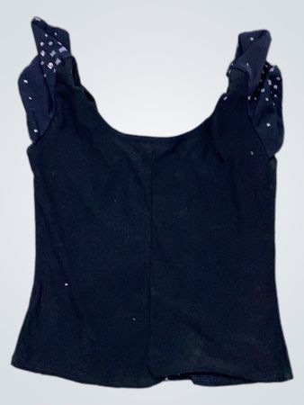 Schwarzes Tanktop mit Quadratmuster