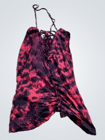 Rot und Schwarz Tie-Dye Kleid