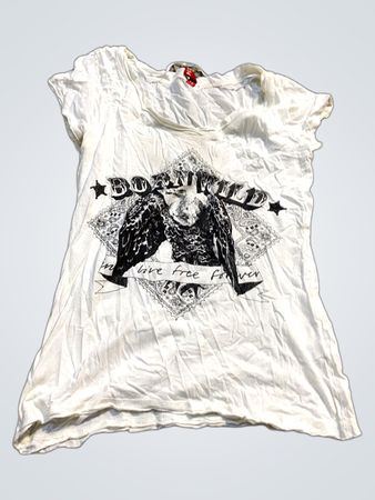 Geteiltes weißes Grafik-T-Shirt