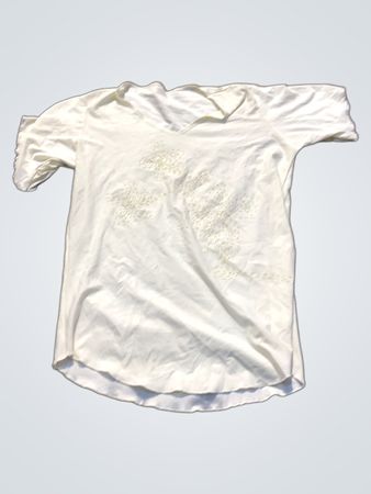 Weißes T-Shirt mit Verzierungen