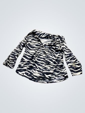 Zebra-Muster Langarmhemd