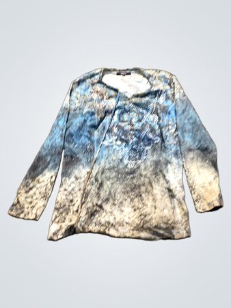BONITA Damen Blau & Grau Abstract Print Langarmshirt