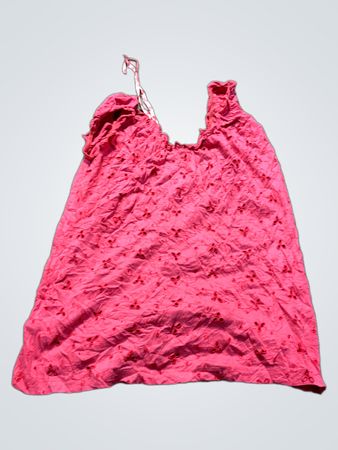 Rosa besticktes Cami-Top mit Ripsbanddetail