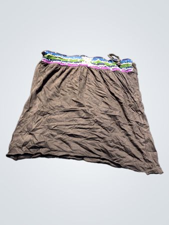 Braunes Tank-Top mit buntem Rand