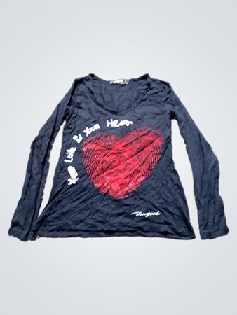 Desigual Langarmhemd mit Herz-Grafik