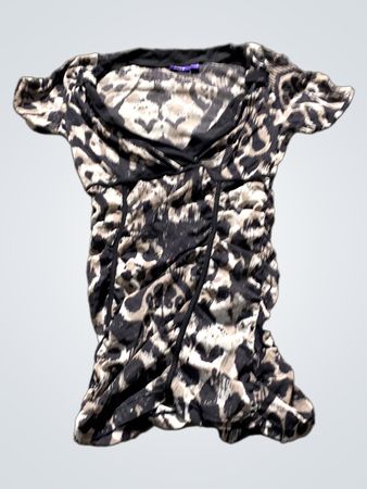 MCXX Animal Print Ruched Mini Dress