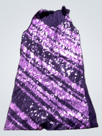 Lila ärmelloses Kleid mit Pailletten