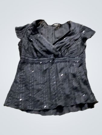 Schwarze Paillettenbluse