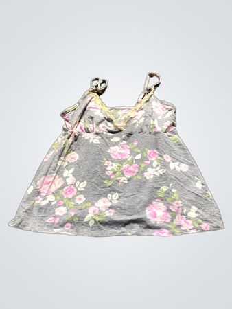 Graues Blumencami mit Spitzenbesatz