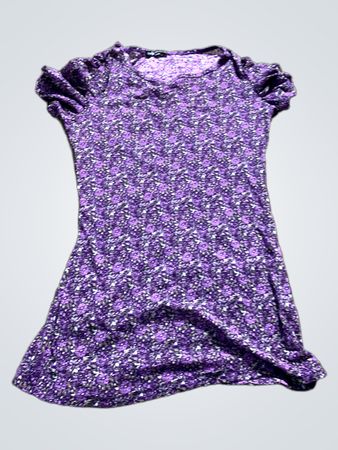 Lila Blumenmuster Mini-Kleid