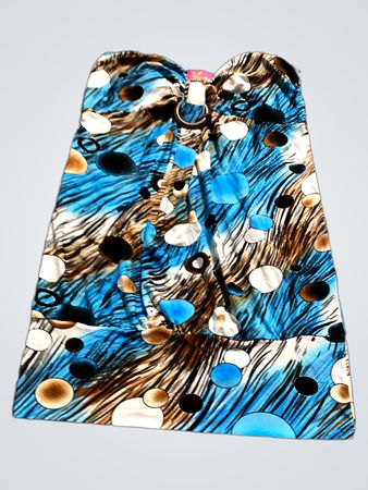 Bandeau-Kleid mit abstraktem Druck