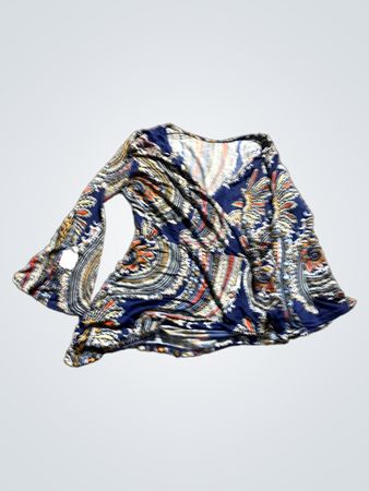 Blaues Paisleymuster Wickeloberteil