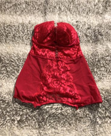 Rote Spitzen-Babydoll-Unterwäsche