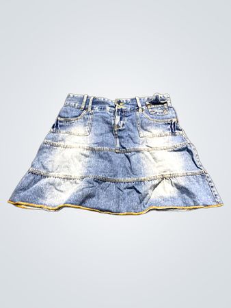 Denim Stufen-Minirock
