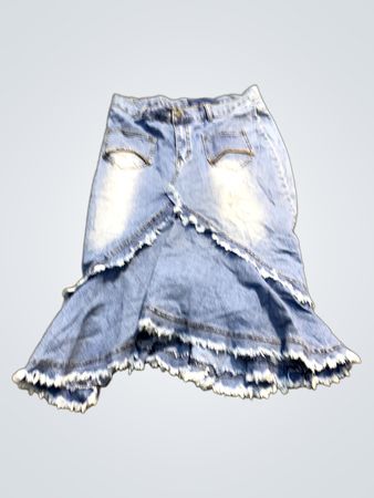 Denim-Rüschenshirt