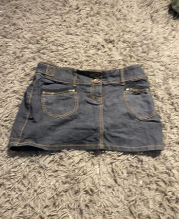Grauer Jeans-Minirock für Damen