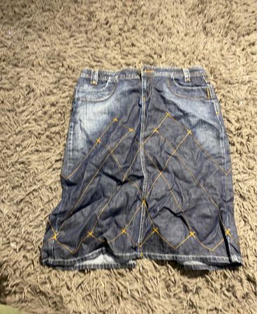 Jeansrock mit Diamantsteppung
