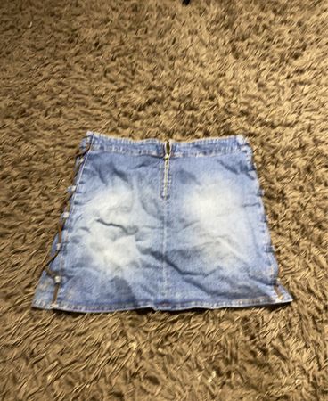 Denim-Minikleid mit Schnürseiten