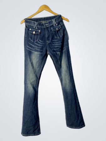 Blaue Denim-Palazzo-Jeans