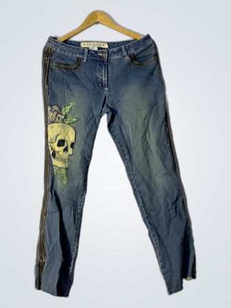 Joe Boxer Skull und Rose verzierte Jeans