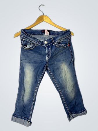 No Boundaries Denim Caprihosen