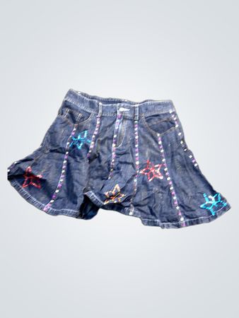 Jeansrock mit Stern-Verzierungen