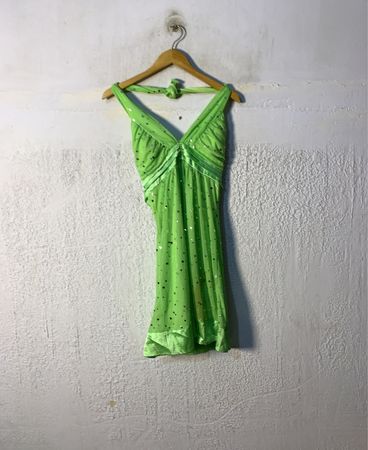 Deb Green Pailletten-Halterkleid