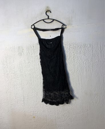 ONLY Schwarzes Spitzen-Midikleid