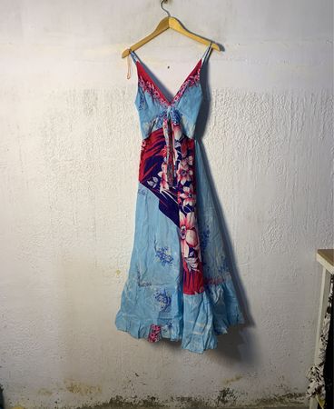 Blumenkleid Maxi in Blau