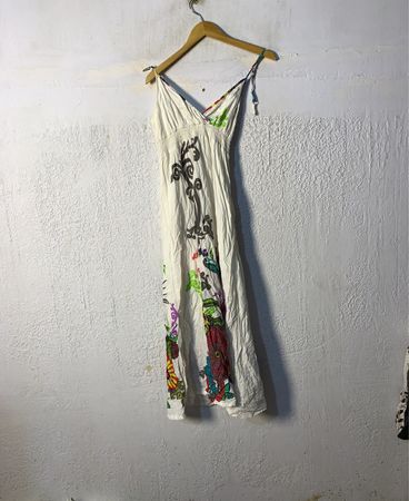 COTON DU MONDE Weißes Blumenmuster Kleid
