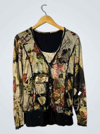 Damen Langarm-Blumenmuster-Oberteil