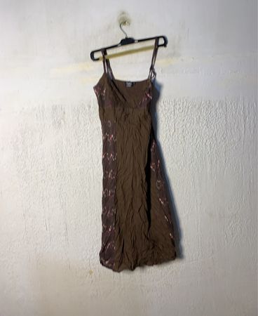 Twik Brown Floral Print Midi Dress