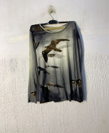 Langarmshirt mit Vogelmotiven