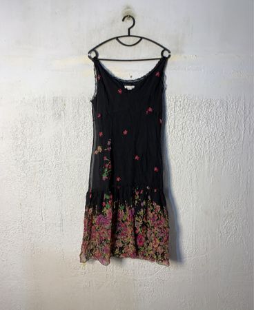 MARELLA Schwarzes Blumendruck Kleid mit Spitzenbesatz
