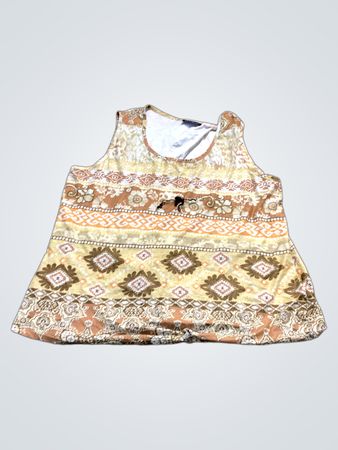 Ärmelloses Tanktop mit geometrischem und floralem Druck