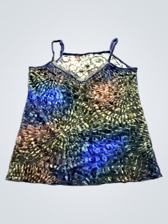 Samt-Camisole mit besticktem Ausschnitt