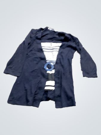 Angelika Navy Blue Cardigan mit dekorativer Vorderseite