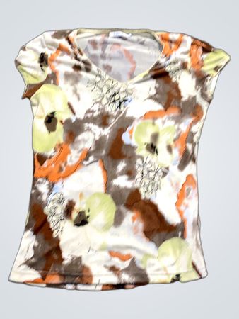 b.young Damen Floral Print V-Ausschnitt T-Shirt