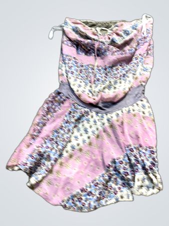 Rosa florales trägerloses Jumpsuit