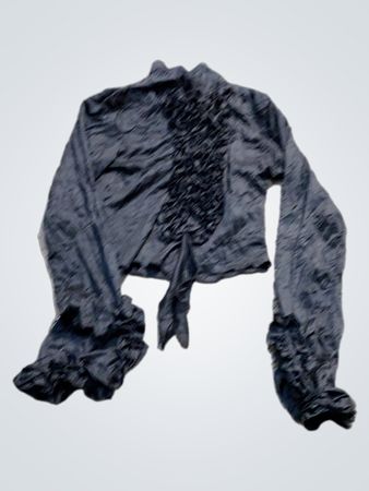 Schwarzes Rüschenshirt mit langen Ärmeln