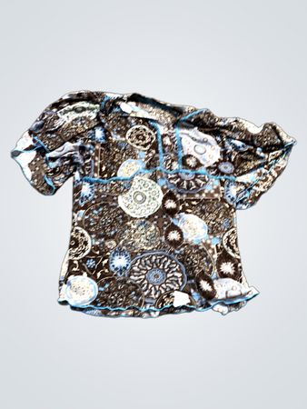 Braun und Blau Kreismuster Oberteil