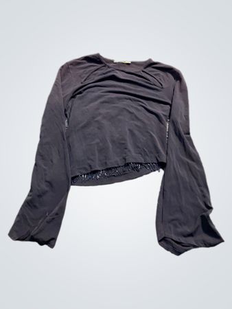 Fusion Langarmshirt mit verzierter Säume