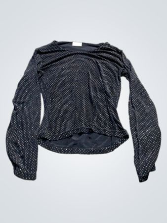 Hennes Collection Schwarzes Langarmhemd mit goldenen Glitzern