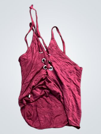 Maroon Schnür-Tanktop