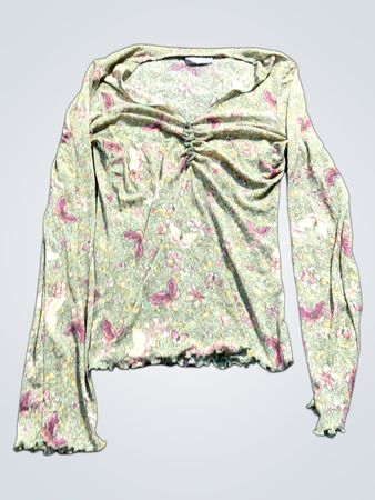 Wallis Floral Butterfly Print Langarmshirt