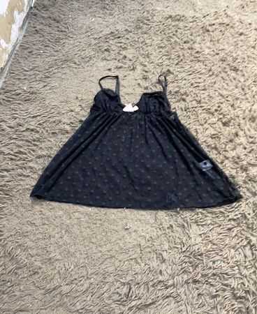 Schwarze Pünktchen Babydoll Chemise