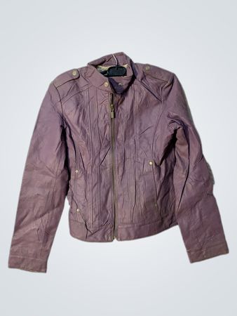 Esprit Lila Kunstleder Motorradjacke