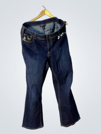 LANE BRYANT Damen Dunkel Wasch Flare Jeans Größe 22 Regular