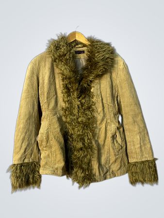 Miss Ewing Corduroy-Jacke mit Pelzbesatz